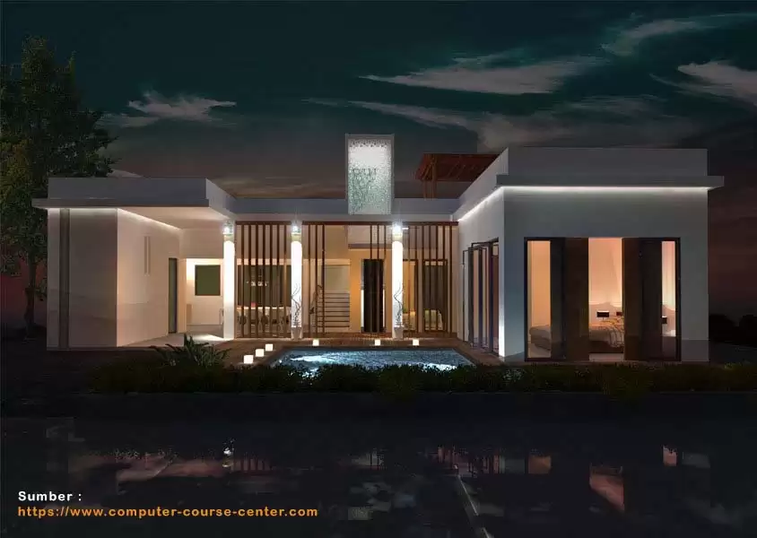 Cara Membuat Suasana Malam di Sketchup