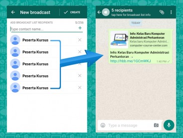 Kursus Whatsapp Marketing, Broadcast WA