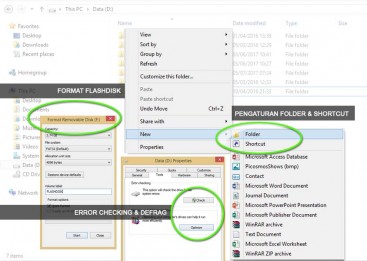 Pengaturan Folder, Cara Defrag Disk, Format Flashdisk