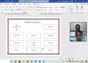 Berlatih membuat denah kelas dengan Word