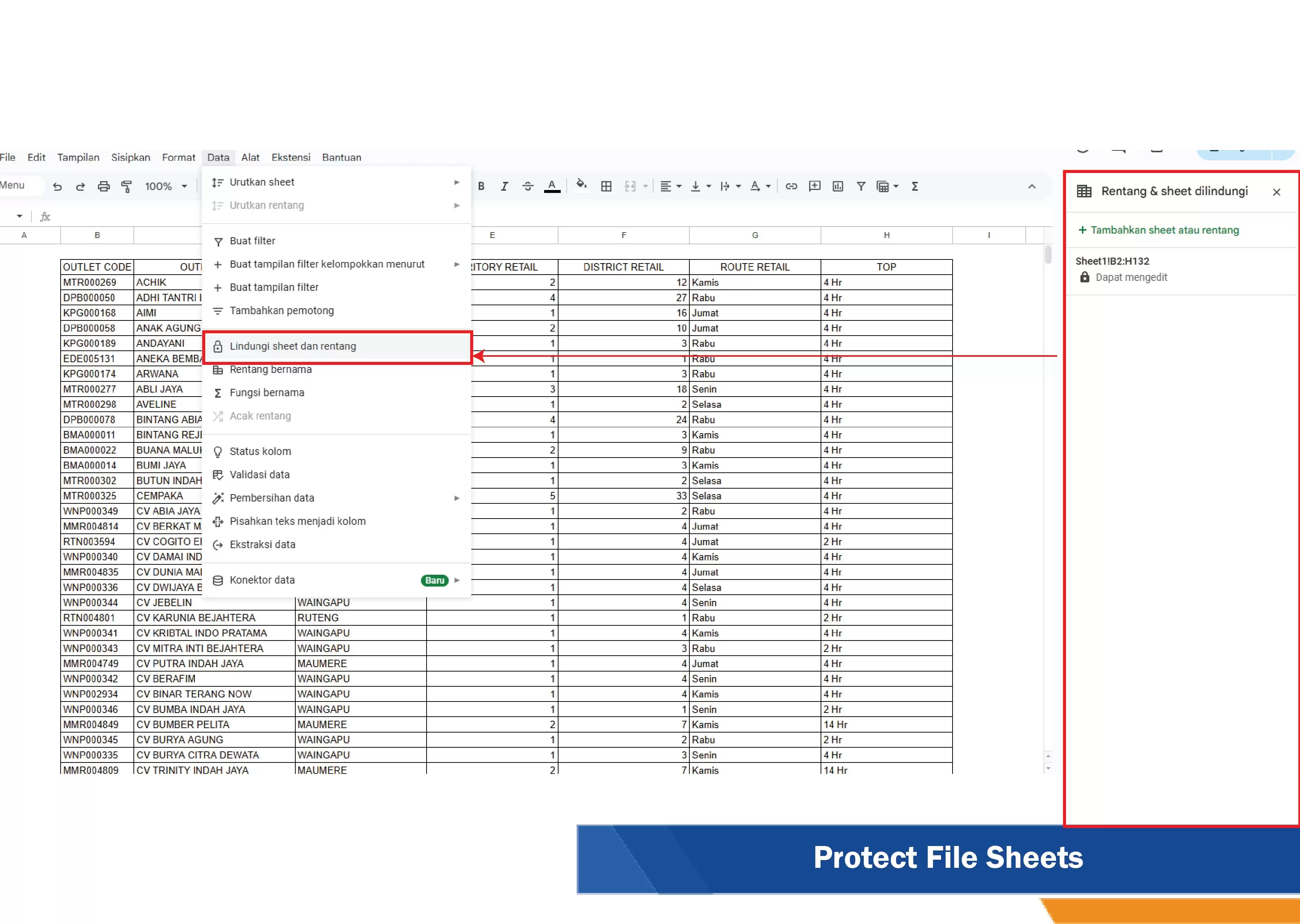 Proteksi Sheet